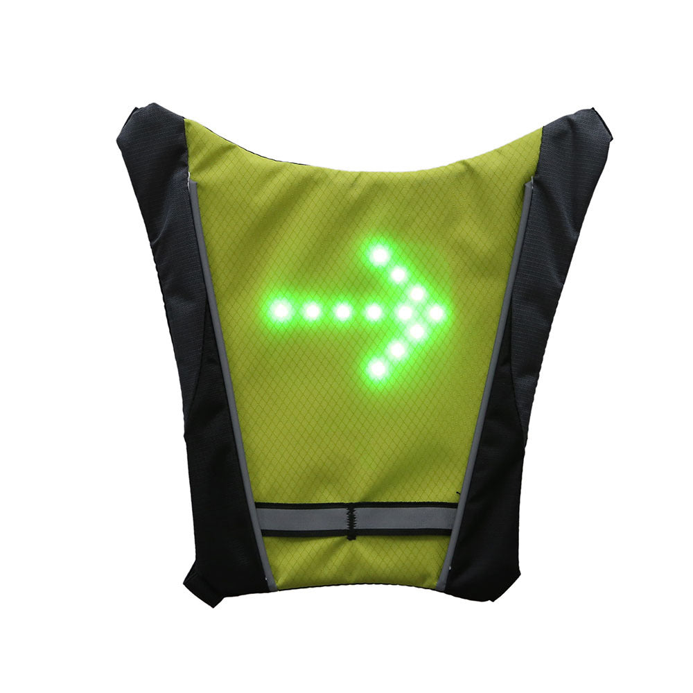 USB Rechargeable Reflective Vest Backpack with LED Turn Signal for Cycling