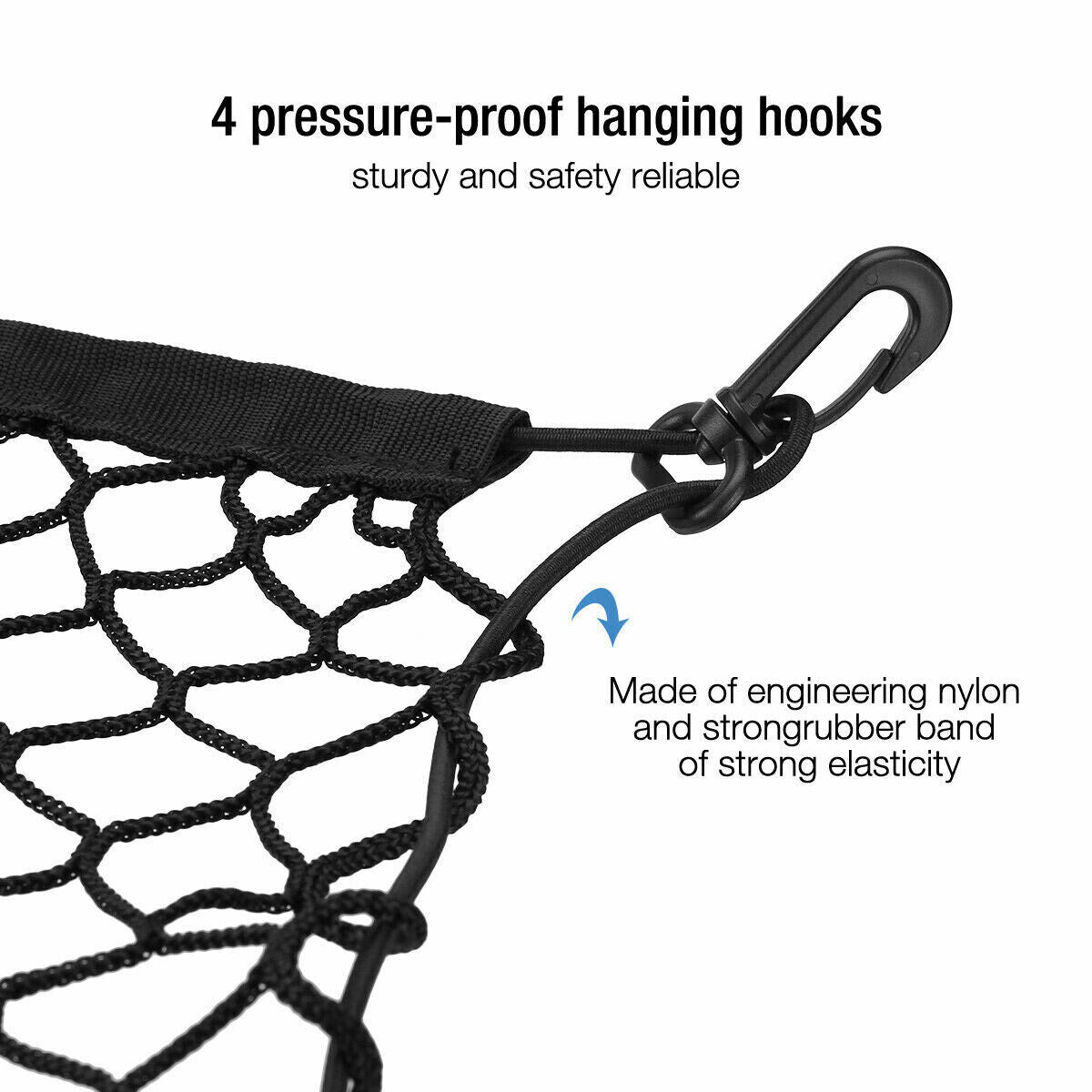 Universal Car Trunk Cargo Net Organiser with 4 Hooks