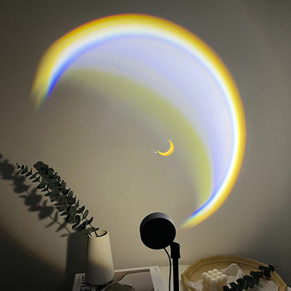 USB Moon Lamp LED Rainbow Night Light Projector