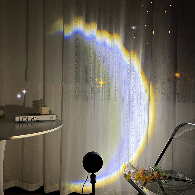 USB Moon Lamp LED Rainbow Night Light Projector