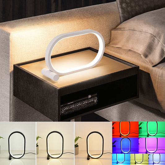 Modern Plug-In Oval Acrylic Lamp - Touch Control Dimmable LED