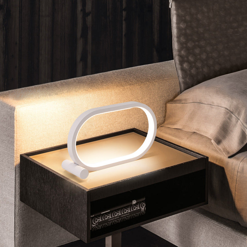 Modern Plug-In Oval Acrylic Lamp - Touch Control Dimmable LED