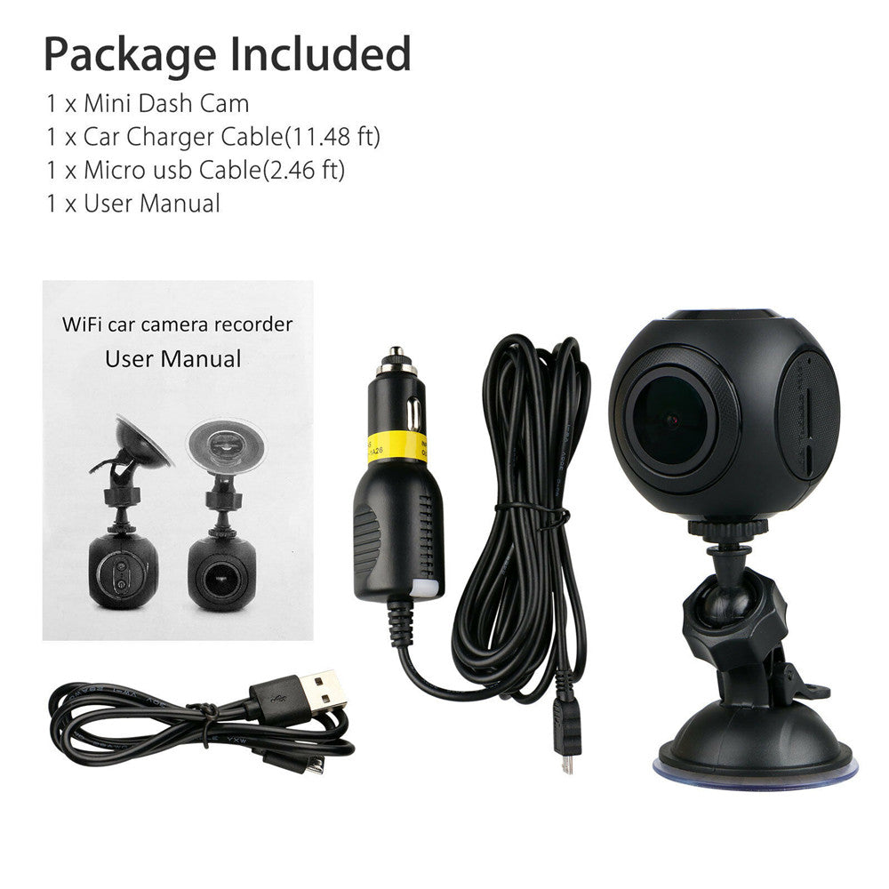 Mini WiFi Car Dash Cam - FHD 1080P with GPS, G-Sensor and Night Vision