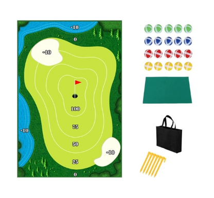 Golf Training Mat for Swing with Ball Trace Direction and Practice Pads