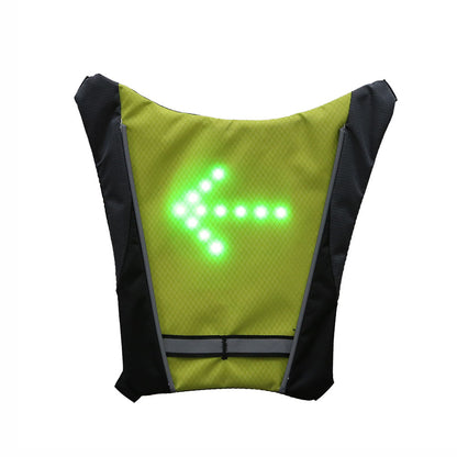 USB Rechargeable Reflective Vest Backpack with LED Turn Signal for Cycling