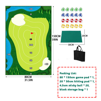 Golf Training Mat for Swing with Ball Trace Direction and Practice Pads