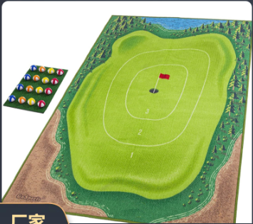 Golf Training Mat for Swing with Ball Trace Direction and Practice Pads