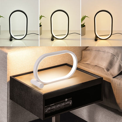 Modern Plug-In Oval Acrylic Lamp - Touch Control Dimmable LED