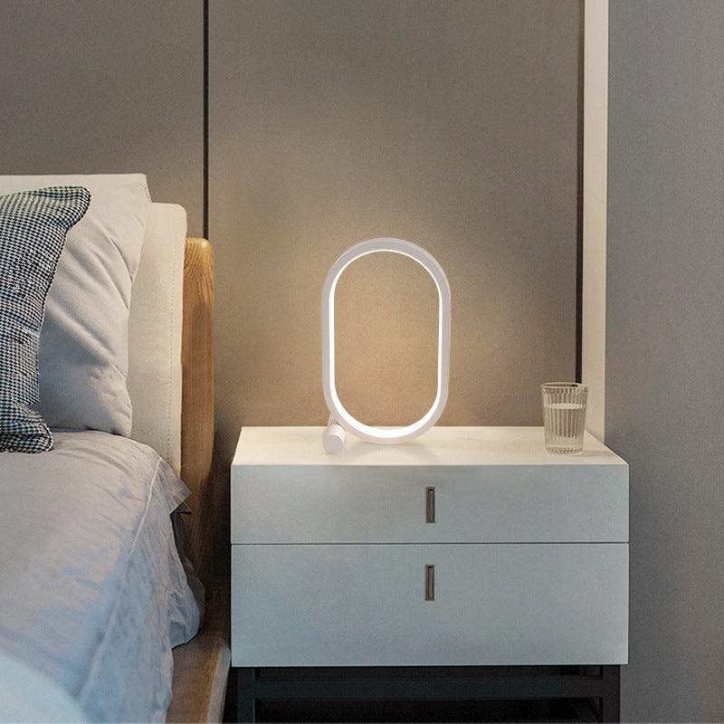 Modern Plug-In Oval Acrylic Lamp - Touch Control Dimmable LED